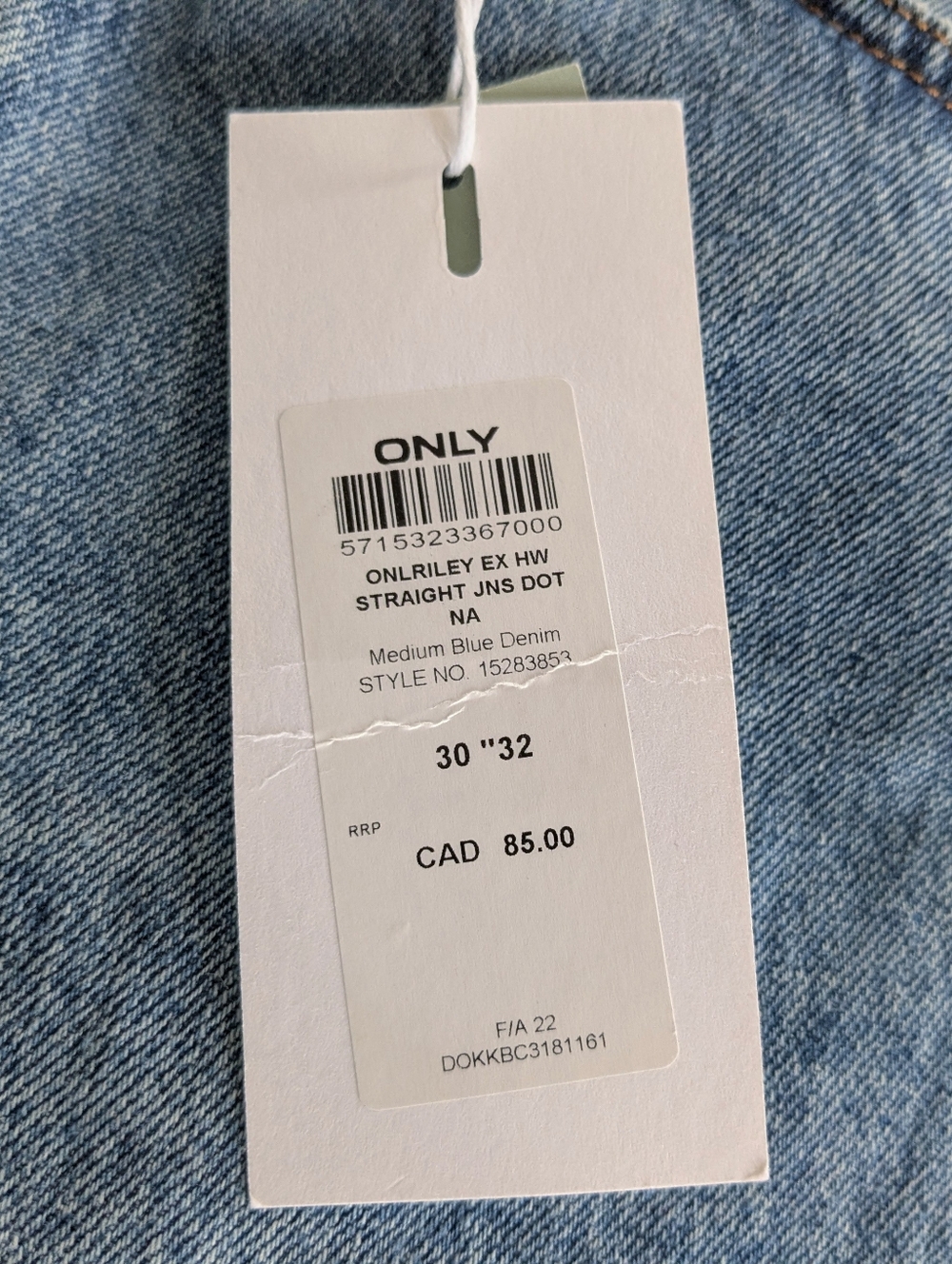 Only Riley High Rise Straight Leg Jeans Size 30 - Picture 12 of 12